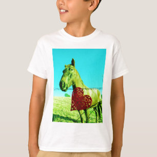 Rotes Herz und Pferd T-Shirt
