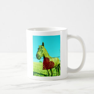 Rotes Herz und Pferd Tasse