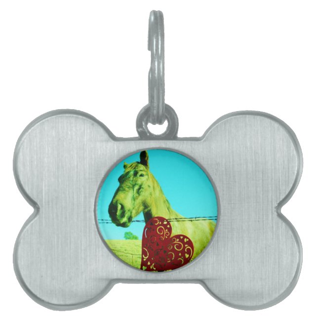 Rotes Herz und Pferd Tiermarke (Vorderseite)