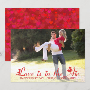 Rotes Herz Valentine Fotokarte Einladung