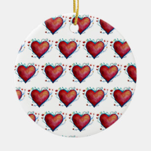Rotes Herz, Valentine-Ornament Keramikornament