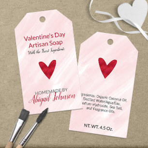 Rotes Herz Valentinstag hausgemachte Handseife Geschenkanhänger