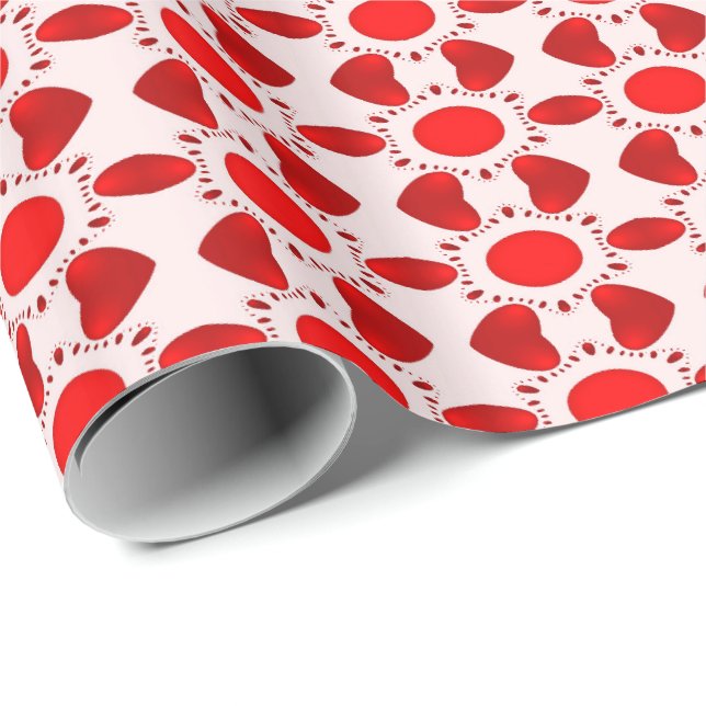 Rotes Herz-Valentinstag-Packpapier Geschenkpapier (Rolleneckpunkt)