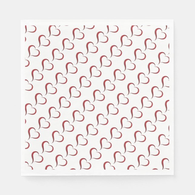 Rotes Herz/Weißes Standardfrühstück Napkin Serviette (Vorderseite)