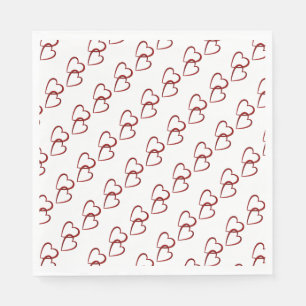 Rotes Herz/Weißes Standardfrühstück Napkin Serviette