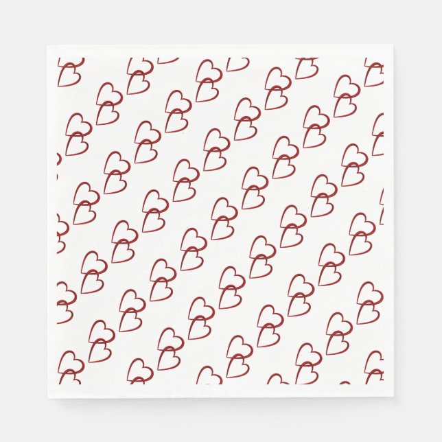 Rotes Herz/Weißes Standardfrühstück Napkin Serviette (Vorderseite)