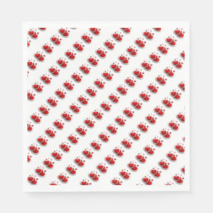 Rotes Herz/Weißes Standardfrühstück Napkin Serviette