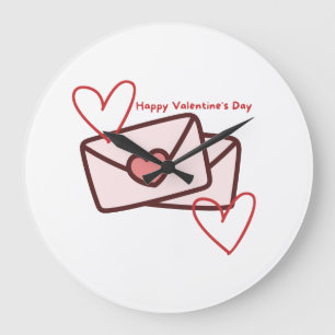 Rotes Herz zum Valentinstag Große Wanduhr