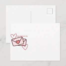 Rotes Herz zum Valentinstag Postkarte