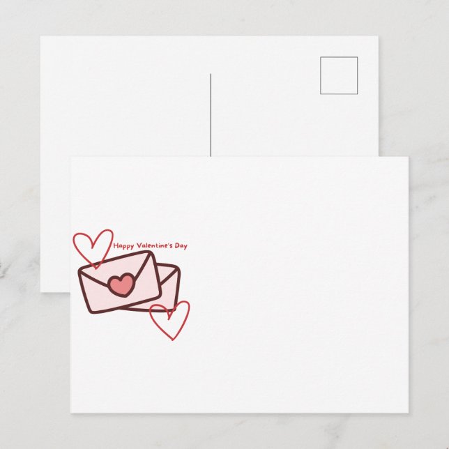 Rotes Herz zum Valentinstag Postkarte (Vorne/Hinten)