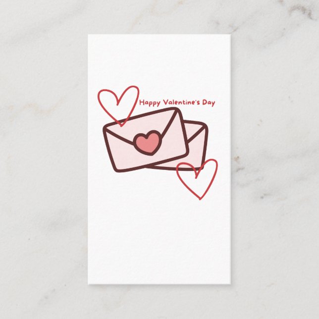 Rotes Herz zum Valentinstag Visitenkarte (Vorderseite)