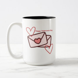 Rotes Herz zum Valentinstag Zweifarbige Tasse