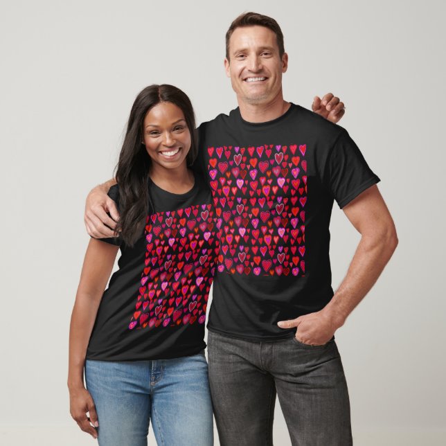 Rotes Herzdesign T-Shirt (Unisex)