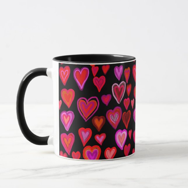 Rotes Herzdesign Tasse (Links)