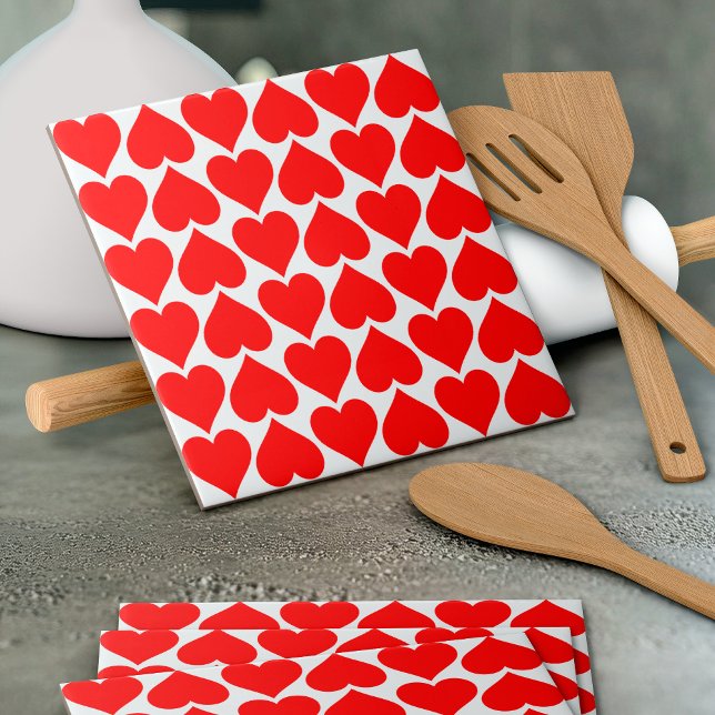Rotes Herzen Muster, Romantisch, Liebe Fliese (Von Creator hochgeladen)