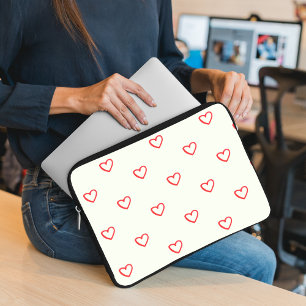 Rotes Herzen Muster, Süß, Liebe Laptopschutzhülle