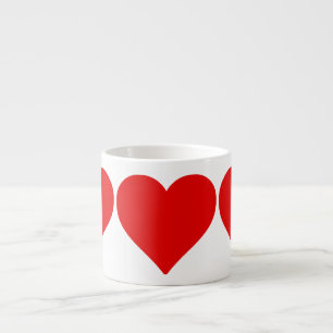 Rotes Herzform-Liebe Klassisch Minimalistisch Espressotasse