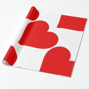 Rotes Herzform-Liebe Klassisch Minimalistisch Geschenkpapier