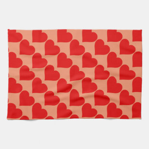 Rotes Herzform-Liebes-Klassiker-Minimalismus Geschirrtuch