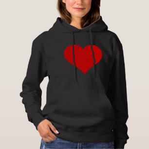 Rotes Herzform-Liebes-Klassiker-Minimalismus Hoodie