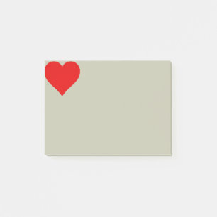Rotes Herzform-Liebes-Klassiker-Minimalismus Post-it Klebezettel