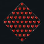 Rotes Herzmuster auf schwarz Halstuch<br><div class="desc">Rotes Herzmuster auf schwarz</div>