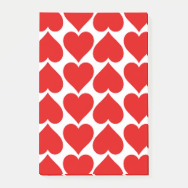 ROTES HERZPATTER POST-IT KLEBEZETTEL (Vorderseite)