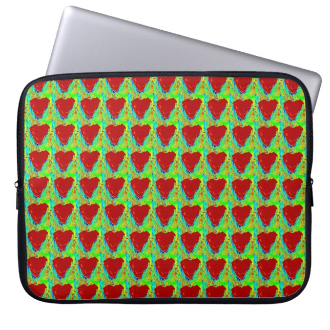 rotes Herzstück Laptopschutzhülle (Vorderseite)