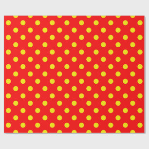 Rotes Hintergrund Gelbe Punkte Design Geschenkpapier