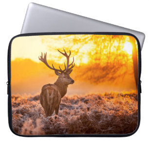Rotes Hirsch in der Morgensonne. Hirsche, Tiere, w Laptopschutzhülle