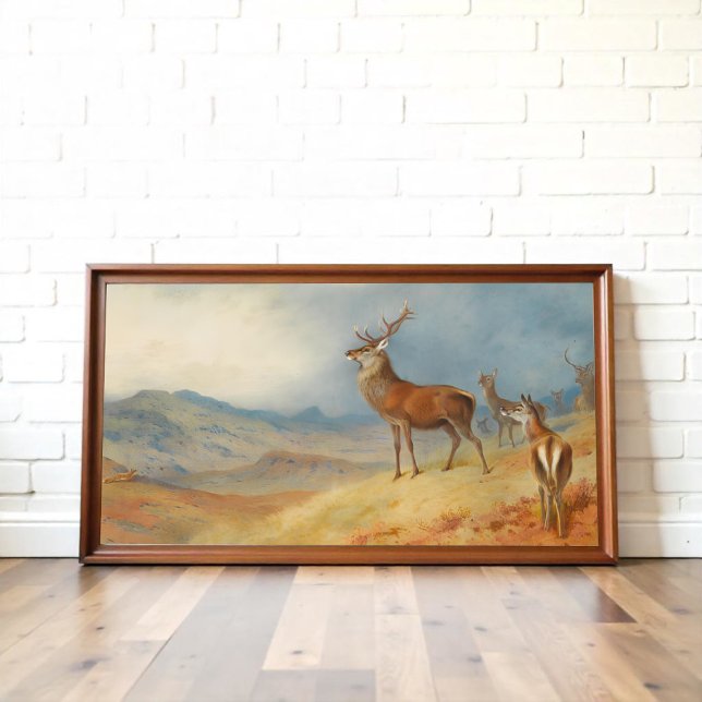 Rotes Hirsch in einer Hochlandschaft, Kunst Poster (Von Creator hochgeladen)