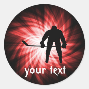 Rotes Hockey Runder Aufkleber
