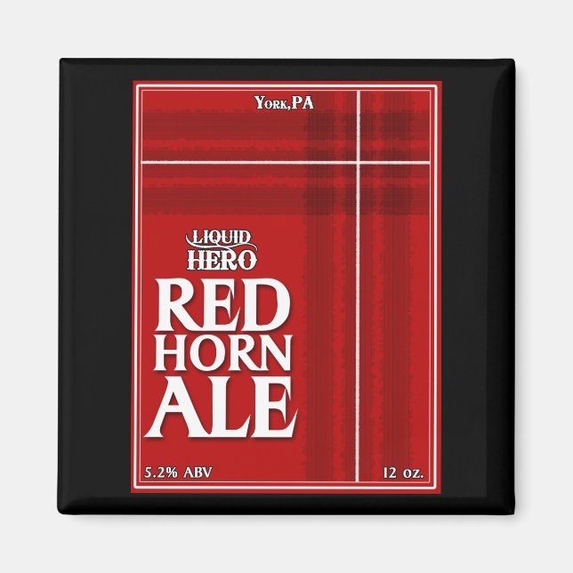 Rotes Horn-Ale-Etikett Magnet (Vorne)