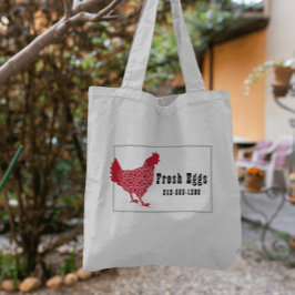 Rotes Hühnchen Frische Eier Tragetasche