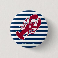 Rotes Hummer-nautischmonogramm-blauer weißer
