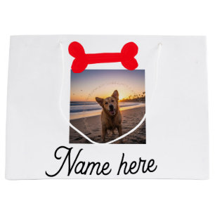 Rotes Hundeknochen-Foto Haustier Hund Katze Name e Große Geschenktüte