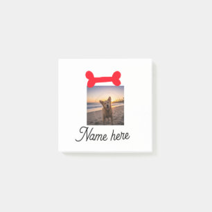 Rotes Hundeknochen-Foto Haustier Hund Katze Name e Post-it Klebezettel