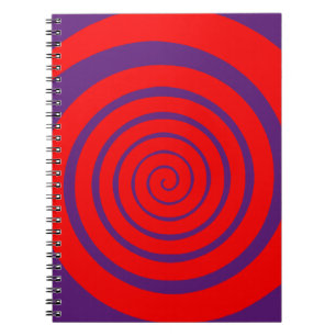rotes hypnotisches Spiralbild Notizblock