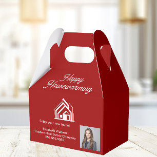 Rotes Immobilienunternehmen Foto Benutzerdefiniert Geschenkschachtel