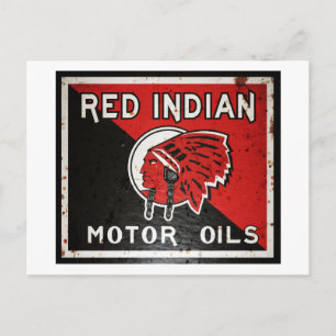 Rotes Indian Motor Oil Schild rostig vers. Postkarte
