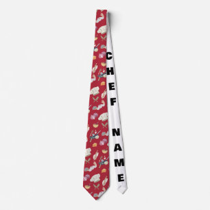 Rotes individuelles Koch-Themen-Muster-Tuch Krawatte