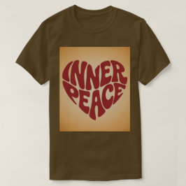 Rotes Inner Peace Herz Braunes T-Shirt