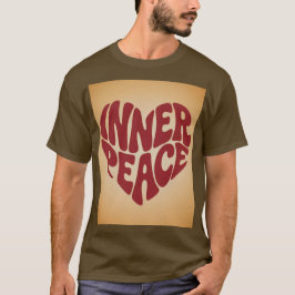 Rotes Inner Peace Herz Braunes T-Shirt