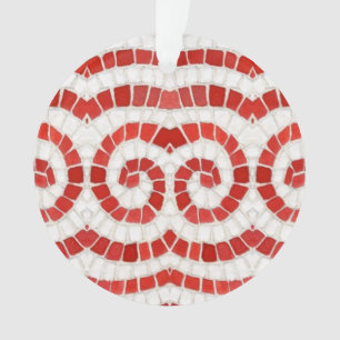 ROTES IONISCHES MOSAIK Acryl-Kreis-Ornament Ornament