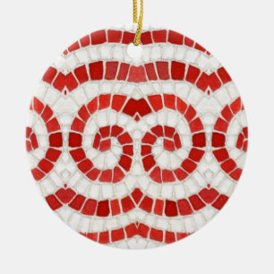 ROTES IONISCHES MOSAIK Keramik-Kreis-Ornament Keramik Ornament