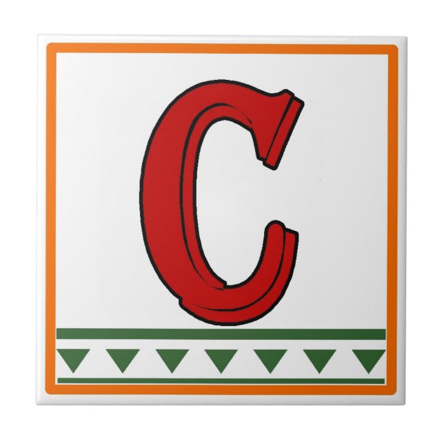 Rotes italienisches Haus Unterschriften Buchstaben Fliese (Vorderseite)