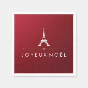 Rotes Joyeux Weihnachten-französischer Serviette