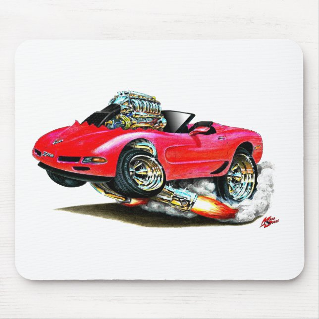 Rotes Kabriolett 1998-2004 Korvette Mousepad (Vorne)