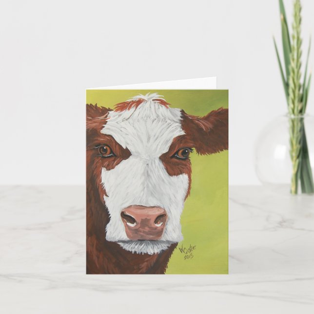 Rotes Kalb gefaltete Karte (Vorderseite)