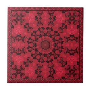 Rotes Kaleidoskop, Mandala Fliese